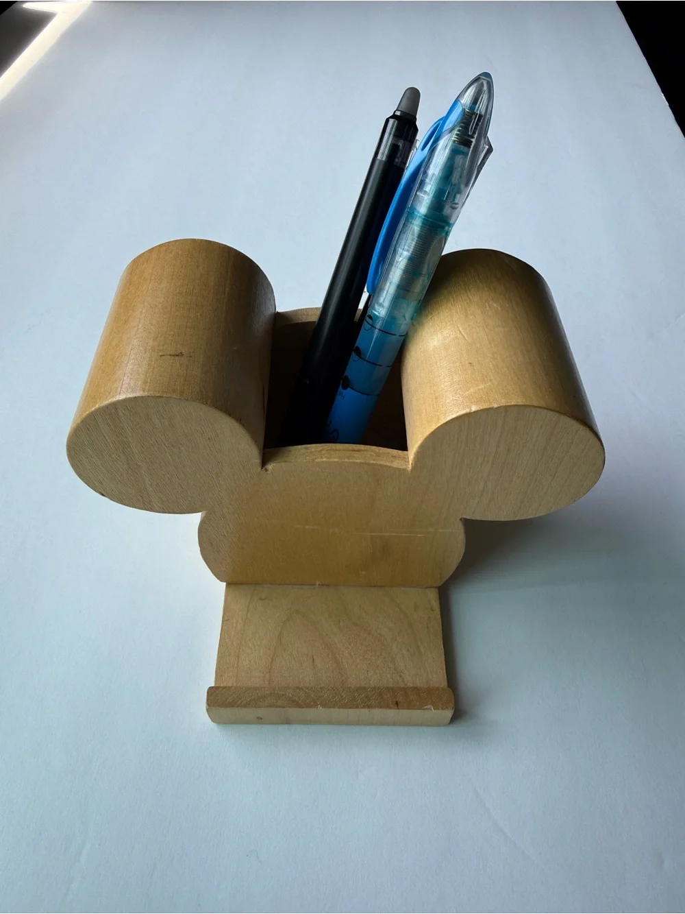 Disney Wooden Decorative Block in Natural Wood and Black